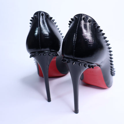 CHRISTIAN LOUBOUTIN Anjalina Givree Brushed Leather Pumps Black Women's 35.5