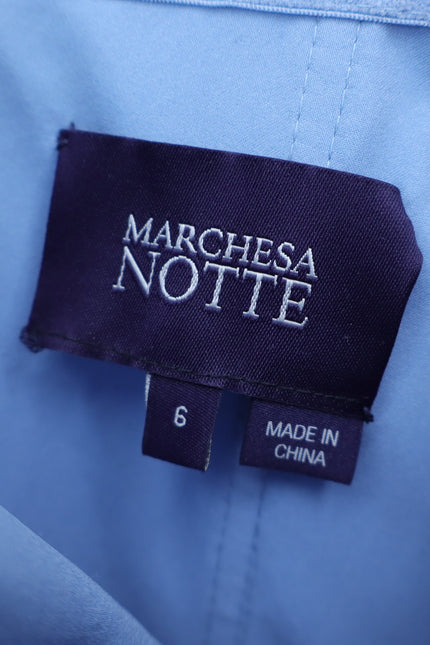 MARCHESA NOTTE 3D Floral Formal Dress Blue Strapless Women's 6