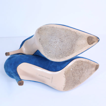 MARION PARKE Mitchell Suede Caged Heel Blue Multi Buckle Women's 36/US 6