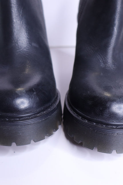 DR. MARTENS Magdalena Leather Heeled Ankle Boot Black Women's 8