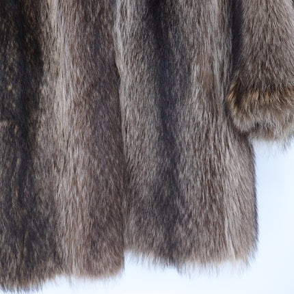 REVILLON Fox Fur Coat Saks Fifth Ave Brown and White Authentic Luxury Women's M