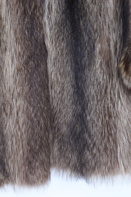 REVILLON Fox Fur Coat Saks Fifth Ave Brown and White Authentic Luxury Women's M