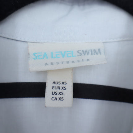 Sea Level Swim Corfu Stripe Shirt White Black Oversized Resortwear Women's XS