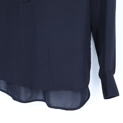 Vince Silk Popover Blouse Black Lightweight Long Sleeve Women's 2