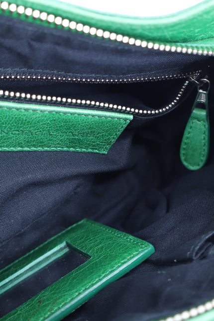 BALENCIAGA Giant 12 Hip Bag Green Leather Motocross 2Way Crossbody Purse