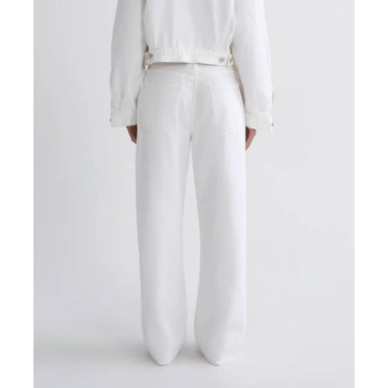 Agolde Low Slung Baggy Jeans Milkshake White Button Fly Straight Cut Women's 26