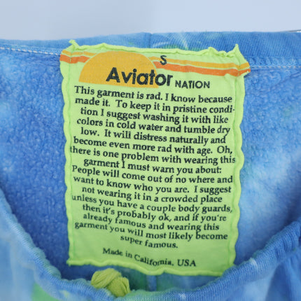 Aviator Nation Tie Dye Jogger Sweatpants Blue and Yellow Pull On Women's S
