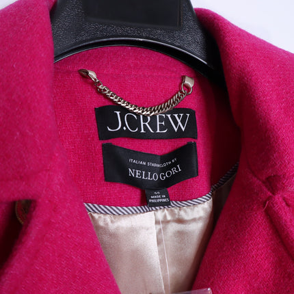 J. CREW Warwick Top Coat NWT Pink Italian Wool Blend Stadium Cloth Women's 00