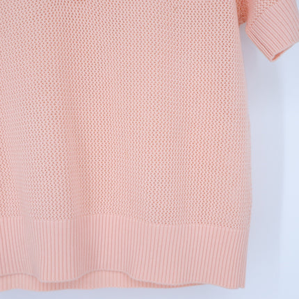 Akris Punto Cutout Neck Wool Knit Sweater Light Peach Short Sleeve Women's 4