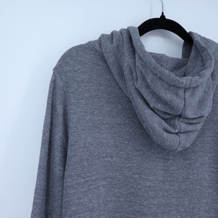 Aviator Nation 5 Stripe Zip Up Hoodie Heathered Grey Classic Fit Women's S