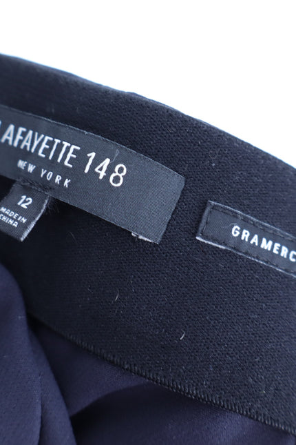 LAFAYETTE 148 Gramercy Tapered Trousers Navy Blue Acclaimed Stretch Women's 12
