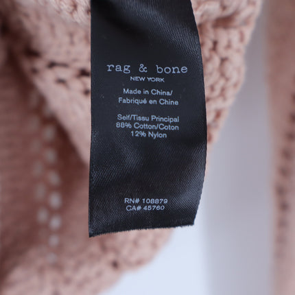 Rag & Bone Adrienne Crewneck Sweater Rose Dust Open Stitch Pullover Women's XS