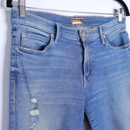 MOTHER Rascal Ankle Snippet Jeans Push The Envelope Blue Light Wash Women's 29