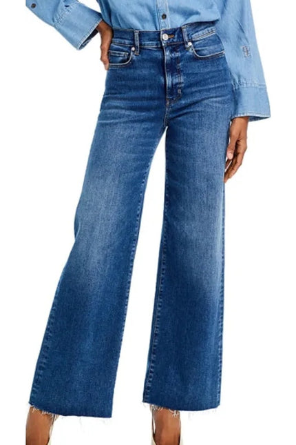 FRAME Le Pixie Slim Palazzo Jeans Blue Mermaid High Rise Women's 30