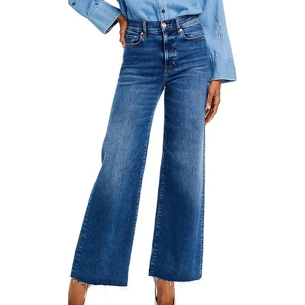 FRAME Le Pixie Slim Palazzo Jeans Blue Mermaid High Rise Women's 30