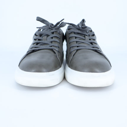 Vostey Casual Sneakers Gray Faux Leather Lace Up Low Top Men's 11