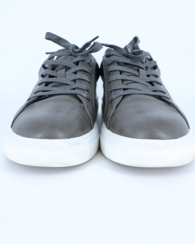 Vostey Casual Sneakers Gray Faux Leather Lace Up Low Top Men's 11