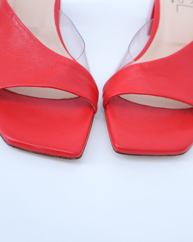 AGL Angie Leather Slide Red Heeled Sandals Art To Wear Women's 38/US 8