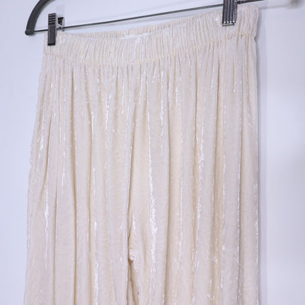 FORTE_FORTE Crush Velvet Joggers Ivory Pull On Relaxed Fit Women's 0/ US 0-2