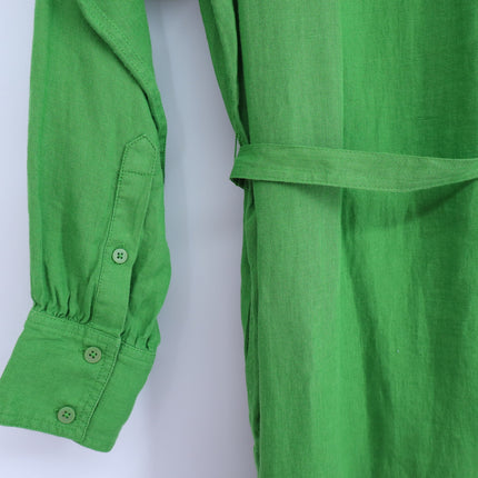J. CREW Green Cabana Linen Mini Shift Dress NWT Summer Moss Belted Women's S