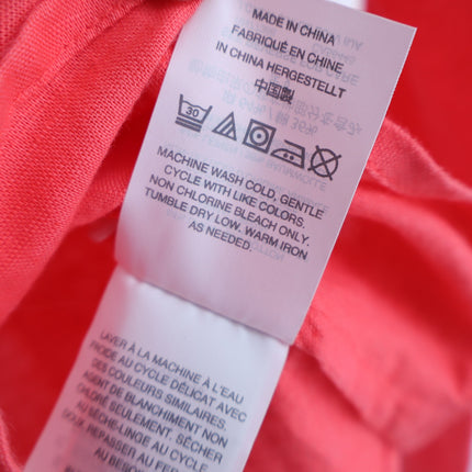J. Crew Perfect Linen Button Up Shirt Melon Pink Long Sleeve Women's 00