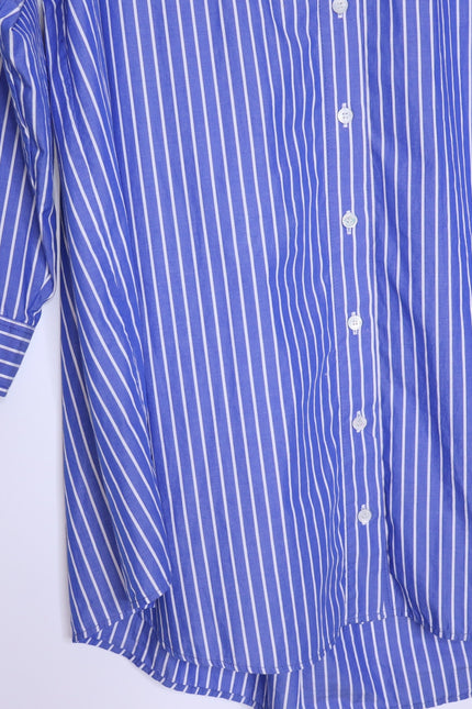 AZ FACTORY x Lutz Huelle Striped Shirtdress White Blue Oversized Women's 38/US 6