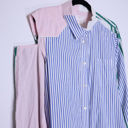 SACAI Asymmetric Patchwork Shirt Dress Art-To-Wear Lagenlook Women's 4/US 12