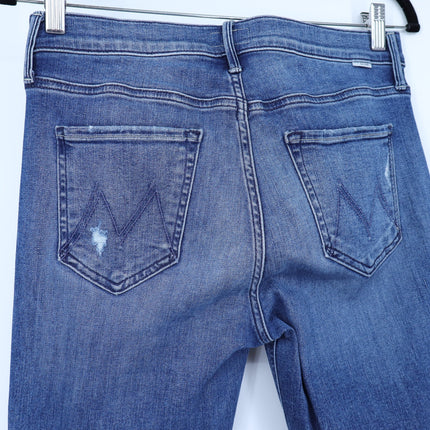 MOTHER Blue Dazzler Ankle Fray Jeans Mid Rise Weekend Warrior Women's 29