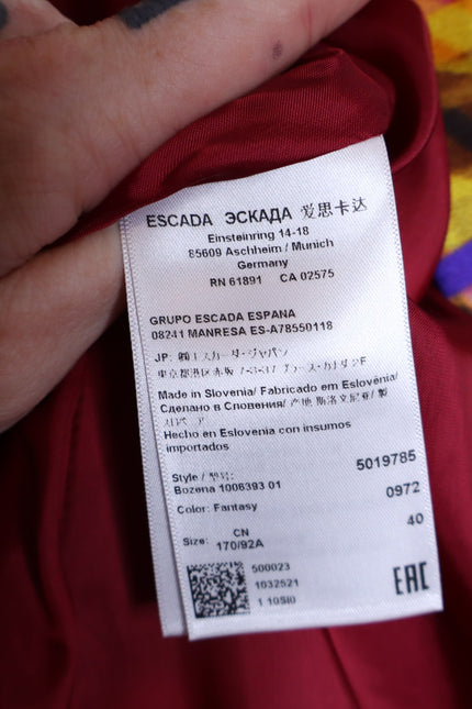ESCADA Bozena Blazer Fantasy Multicolor Geometric Single Button Women's 40/US10