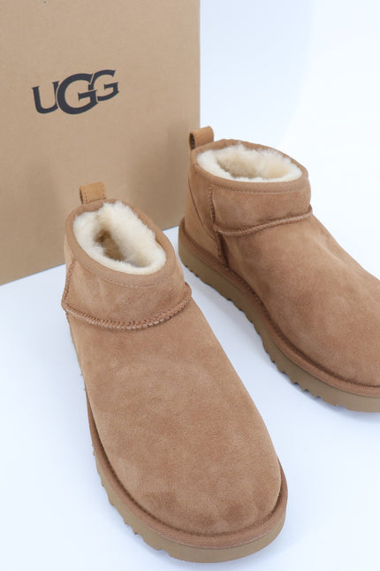 UGG Classic Ultra Mini Ankle Boot Chestnut NIB Sheepskin Winter Boot Women's 10