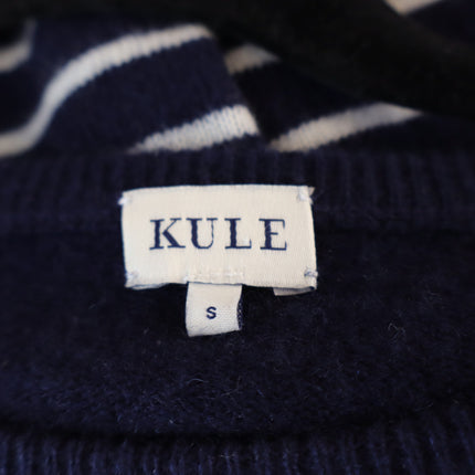Kule Sophie Sweater 100% Cashmere Pullover Blue Stripe Crew Neck Women's S