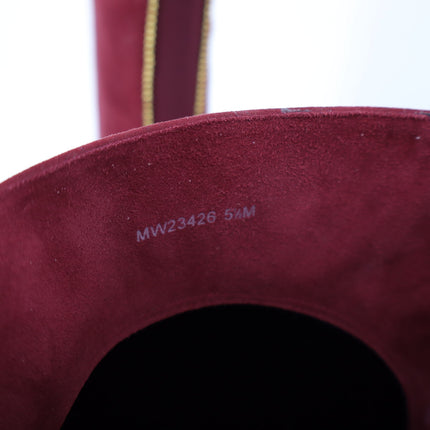 STUART WEITZMAN Back Talk Suede Knee High Boots Scarlet Red Gold Women's 5.5M