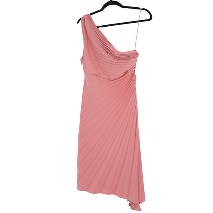 BANANA REPUBLIC One Shoulder Pleated Midi Dress Pink Amaretti NWT Women's 8