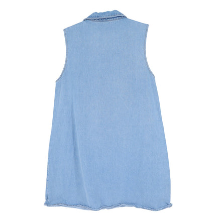 FRAME The City Shift Dress Betty Blue Denim Sleeveless Collared Women's 10