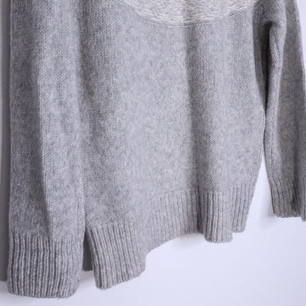 THEORY Fair Isle Sweater Melange Light Grey Wool Blend Long Sleeve Women's P/00