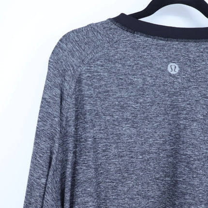 Lululemon Pacific Run Knit Top Black Heathered Crew Neck Activewear Men's XL
