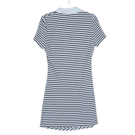 VERONICA BEARD Lanier Striped Polo Mini Dress Black and White NWT Women's M