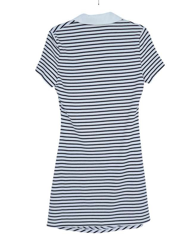 VERONICA BEARD Lanier Striped Polo Mini Dress Black and White NWT Women's M