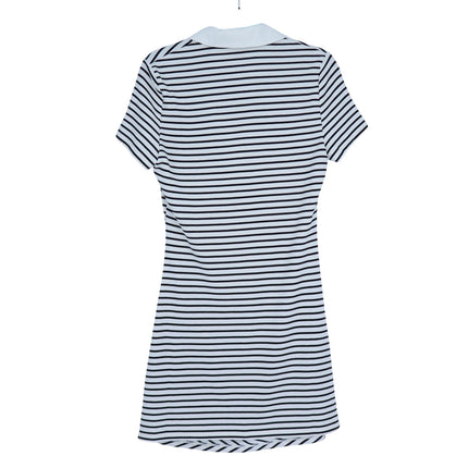 VERONICA BEARD Lanier Striped Polo Mini Dress Black and White NWT Women's M