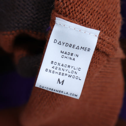 Daydreamer Sahara Stripe Pullover Sweater Purple Brown Long Sleeve Women's M