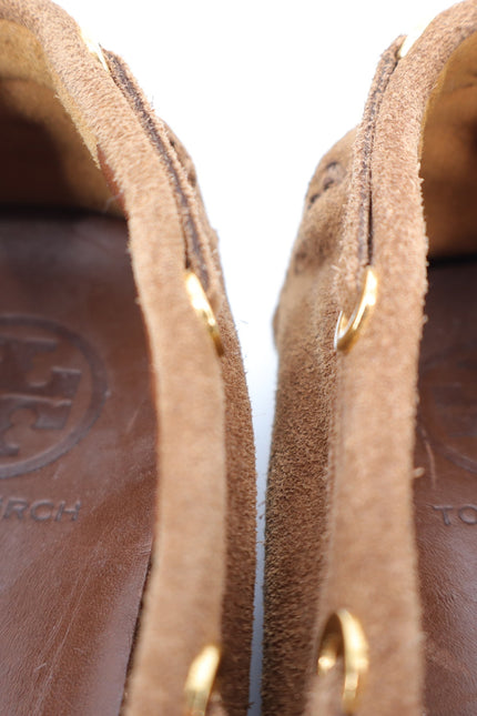 TORY BURCH Alexandra Suede Moccasin Loafers Brown Slip On Women's 6.5