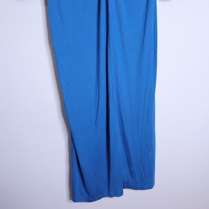 REISS Rosie Long Sleeve Maxi Dress Blue Side Ruching Women's 8