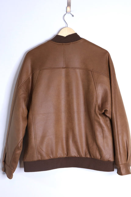 WE THE FREE Wild Rose Vegan Suede Bomber Jacket Chestnut Combo Women's S