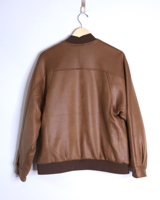 WE THE FREE Wild Rose Vegan Suede Bomber Jacket Chestnut Combo Women's S