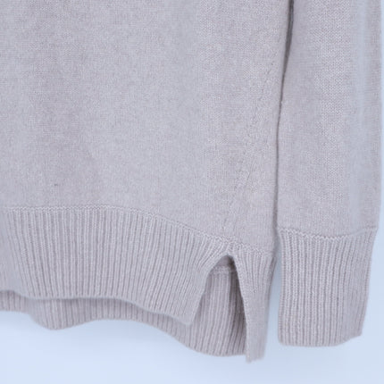 Vince Cashmere Double Slit Turtleneck Sweater Biscuit Beige Oversized Women's XS