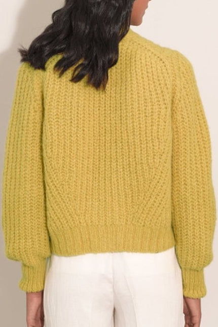 ELEVEN SIX Chunky Knit Sara Cardigan Sweater Joy Yellow Alpaca Blend Women's M/L