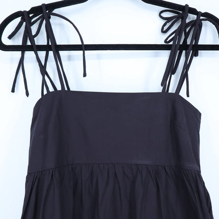 GANNI Cotton Poplin String Midi Dress NWT Black Multi-Strap Women's 34/US 2