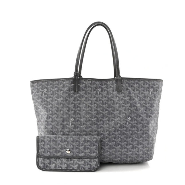 GOYARD Saint Louis GM Tote Bag Gray Coated Canvas with Removable Pouch