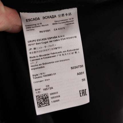 ESCADA High Waist Satin Pull On Trousers Taper Leg Ankle Black Women's 38 US 8