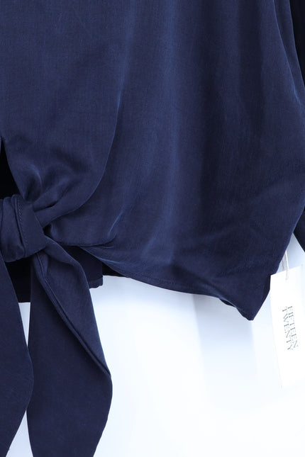 FIFTEEN TWENTY Blouson Tie Front Top Navy NWT Kimono Short Sleeve Women's M